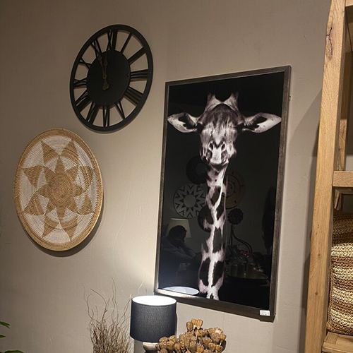 Zürafa Cam Baskı Çerçeveli Pano